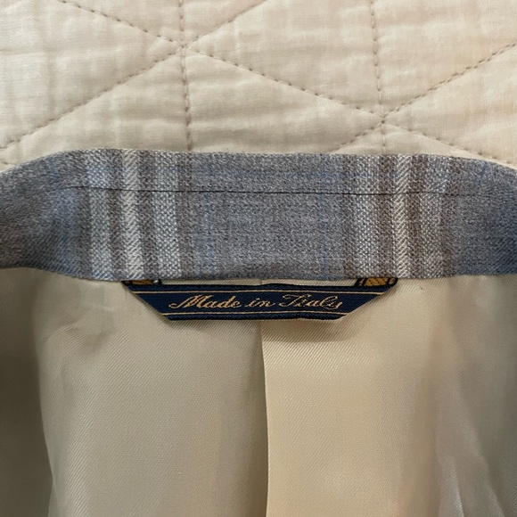 TRUSSINI made In Italy Super 130’s Wool Check Print Jacket Size 46R - Picture 4 of 11